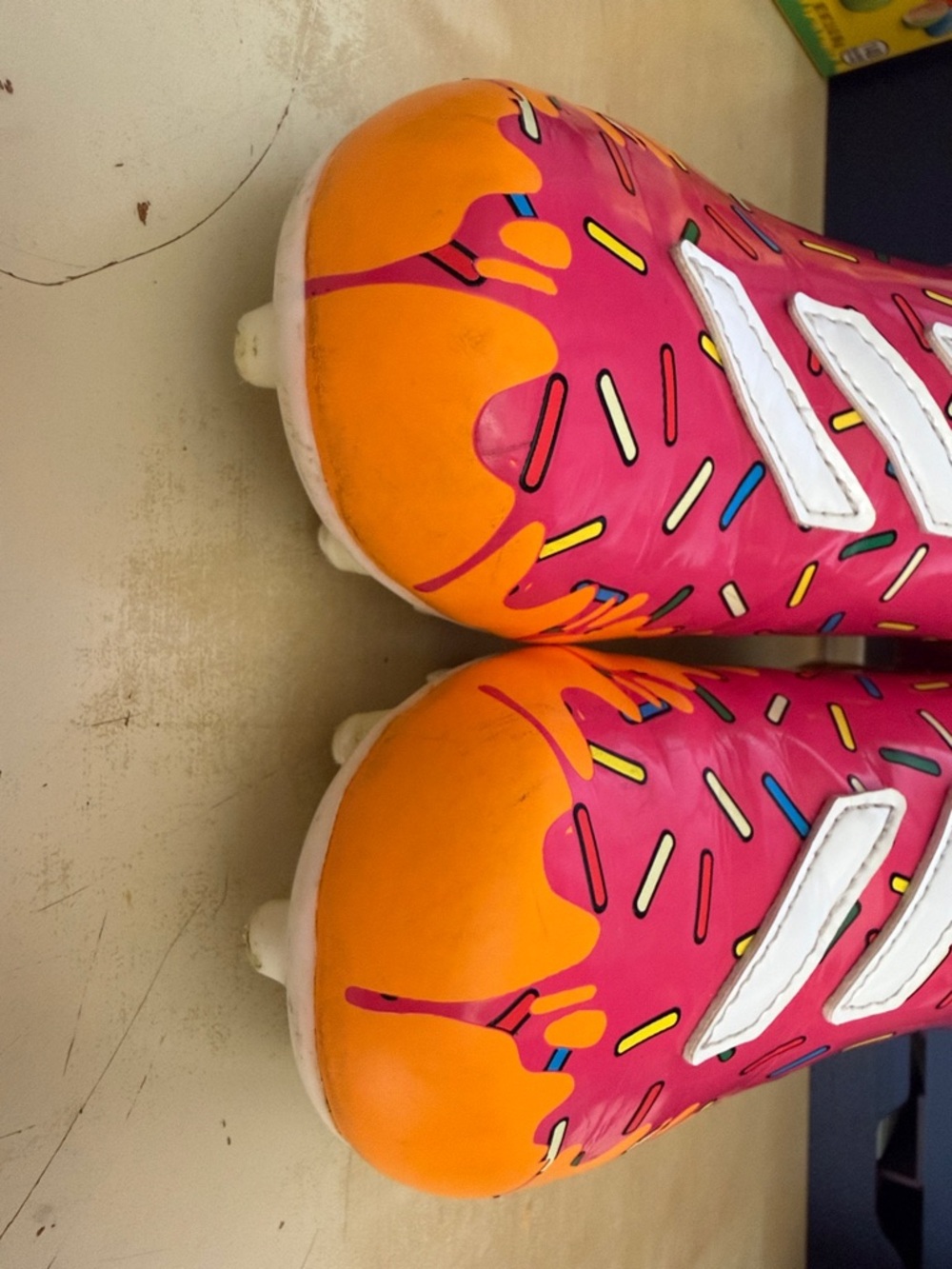 The Simpsons x Adidas Freak Spark J “Donut” Cleats Size 1 - Picture 13 of 13